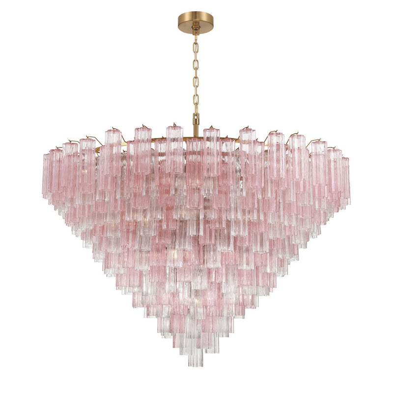 Crystorama ADD-329-AG-SP 40 Light Chandelier, Aged Brass
