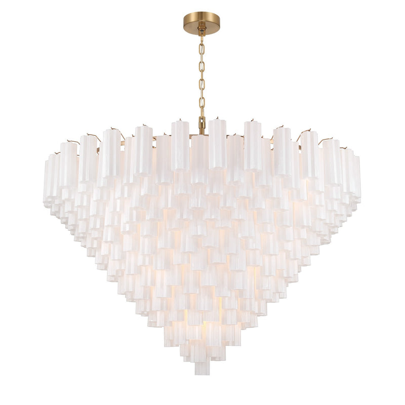 Crystorama ADD-329-AG-WH 40 Light Chandelier, Aged Brass
