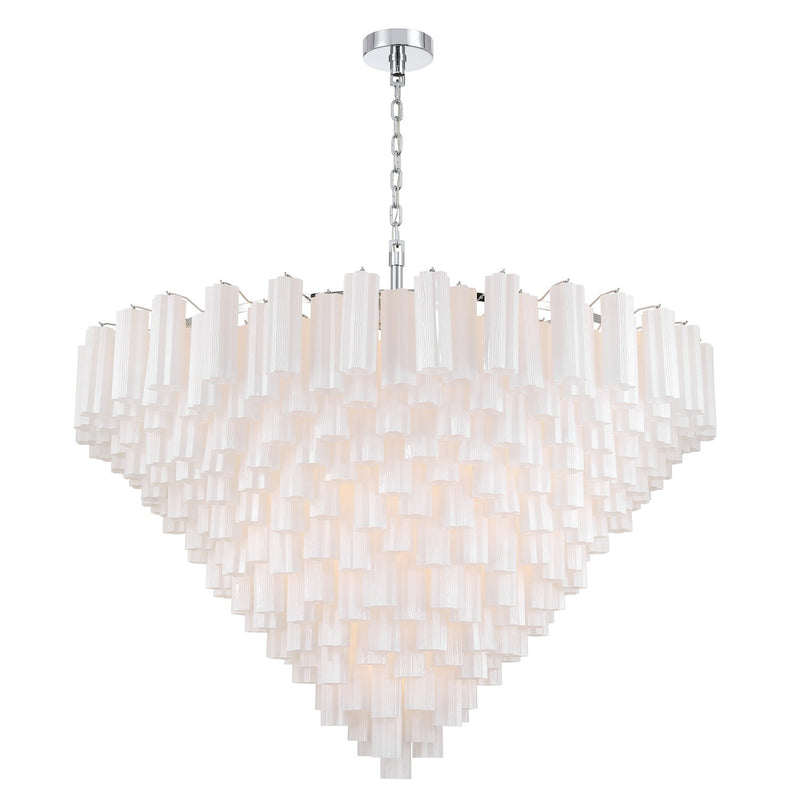 Crystorama ADD-329-CH-WH 40 Light Chandelier, Polished Chrome