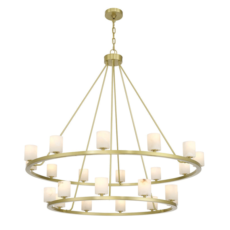 Crystorama ARA-10268-SB-ST LED Chandelier, Soft Brass