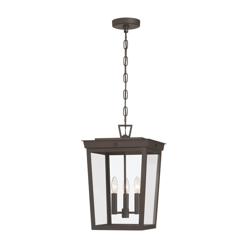 Crystorama BEL-A8065-TZ Three Light Outdoor Pendant, Twilight Bronze