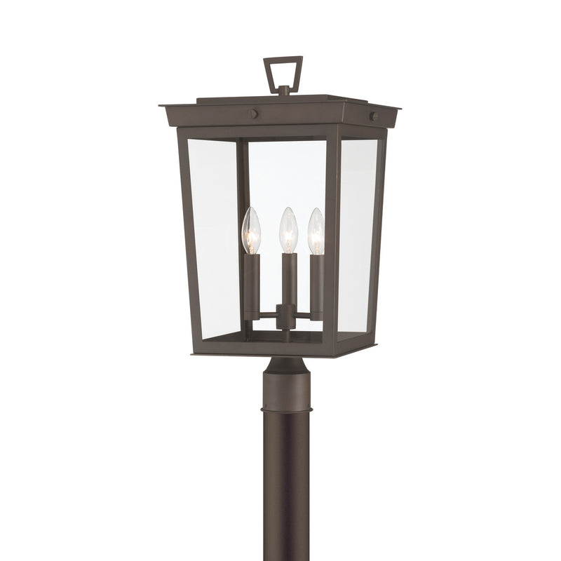 Crystorama BEL-A8069-TZ Three Light Outdoor Post Mount, Twilight Bronze