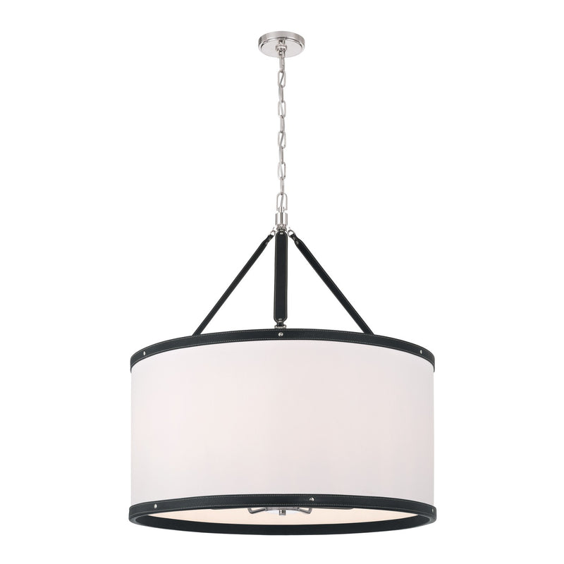 Crystorama CAL-2408-PN Eight Light Pendant, Polished Nickel
