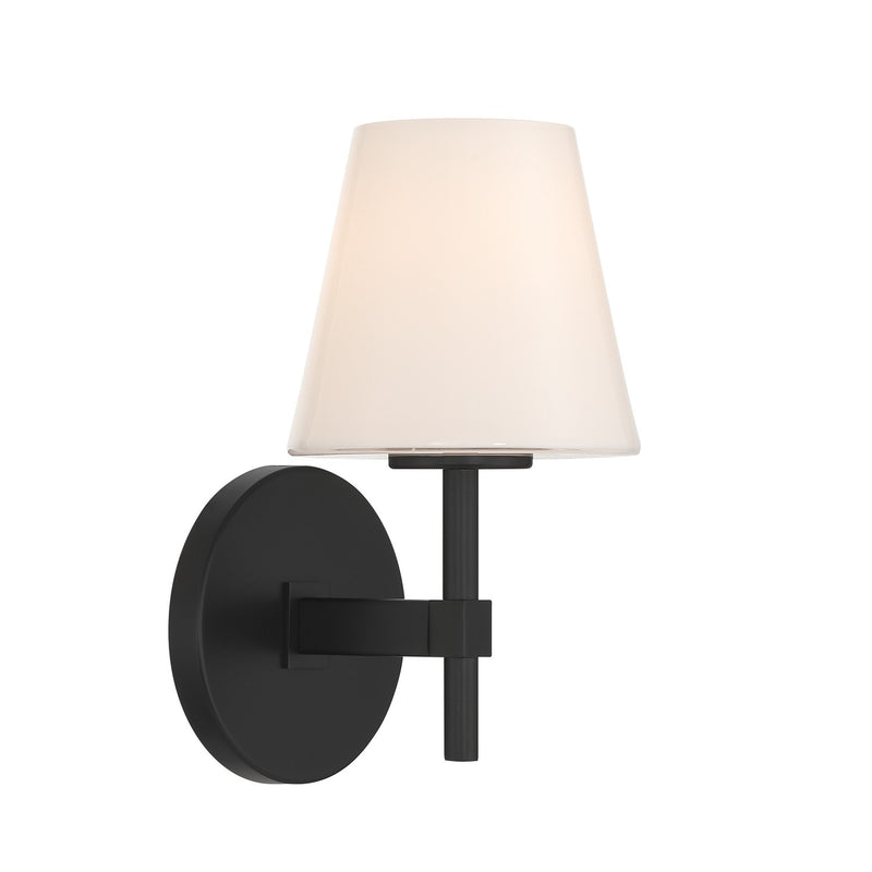 Crystorama COL-201-BK One Light Wall Sconce, Black