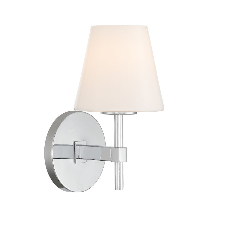 Crystorama COL-201-CH One Light Wall Sconce, Polished Chrome