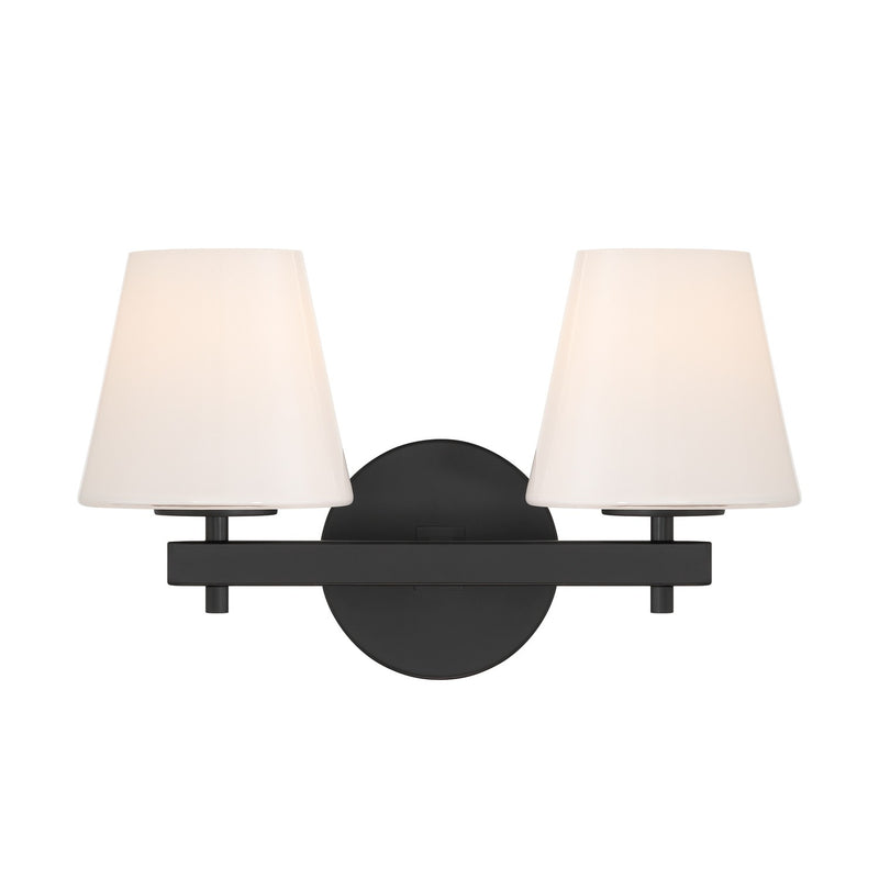 Crystorama COL-202-BK Two Light Wall Sconce, Black