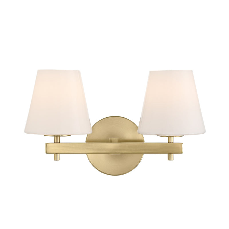 Crystorama COL-202-VG Two Light Wall Sconce, Vibrant Gold