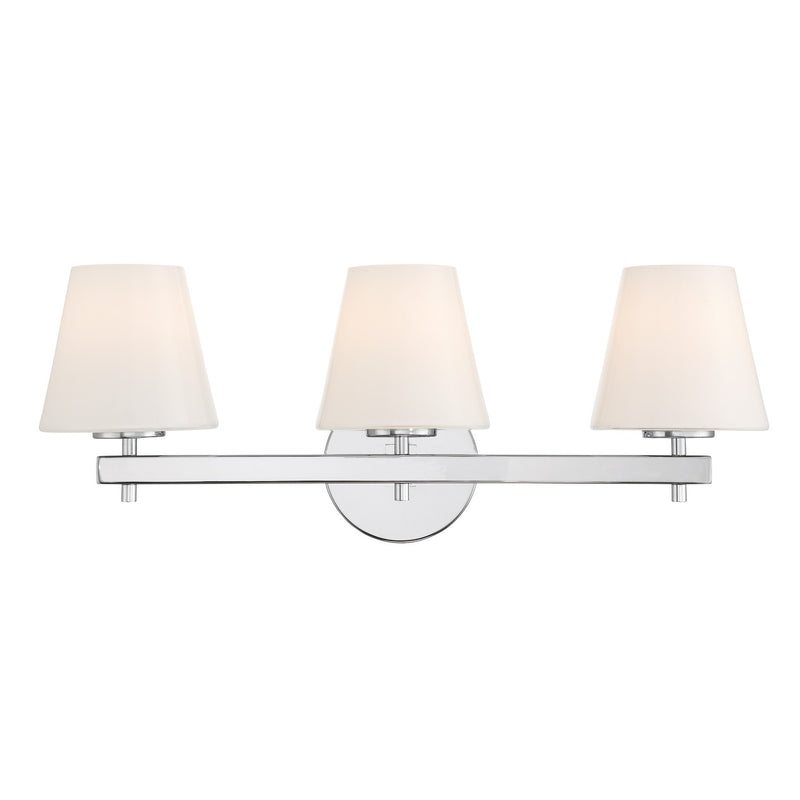 Crystorama COL-203-CH Three Light Bath, Polished Chrome