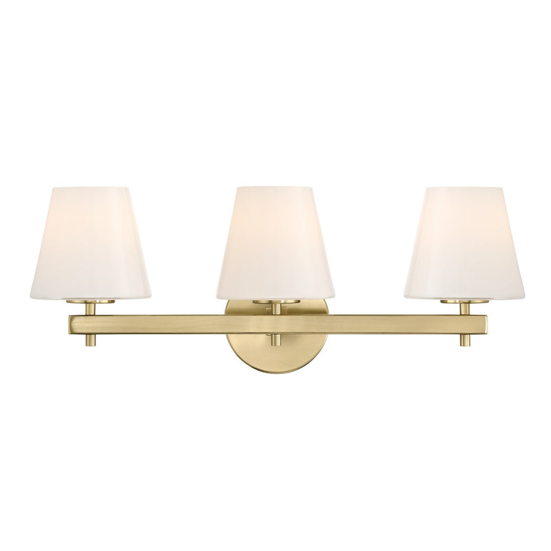 Crystorama COL-203-VG Three Light Bath, Vibrant Gold
