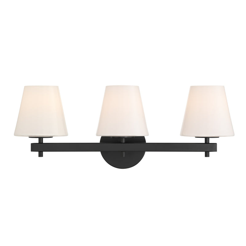 Crystorama COL-203-BK Three Light Bath, Black