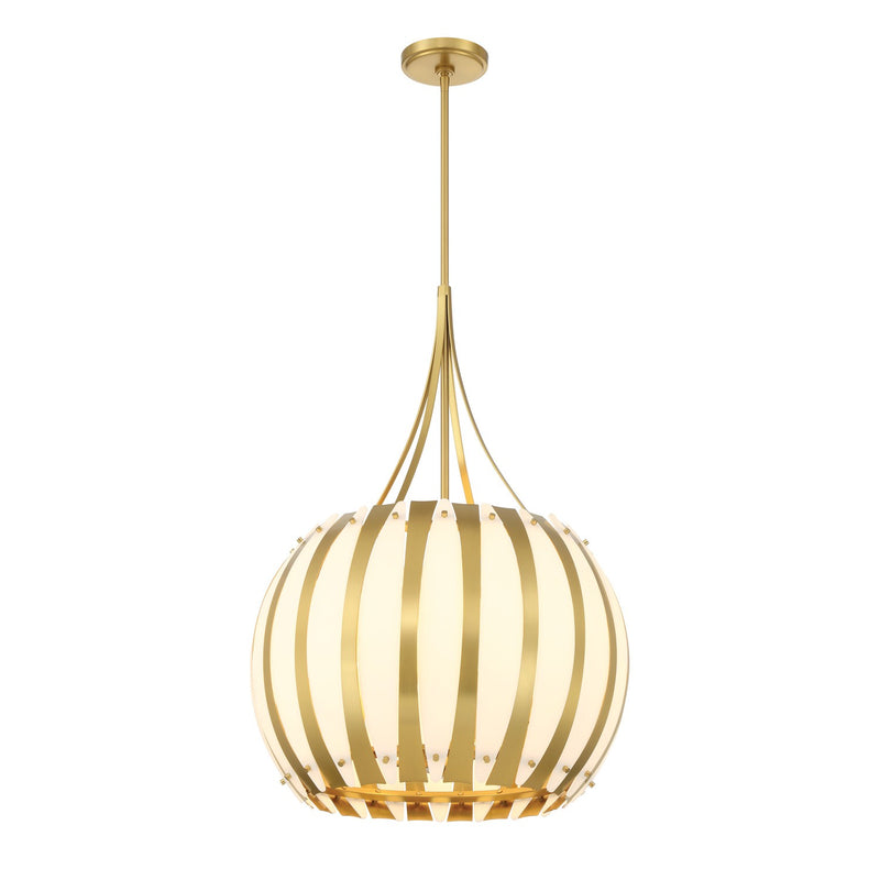 Crystorama DRA-8003-LG Five Light Chandelier, Luxe Gold