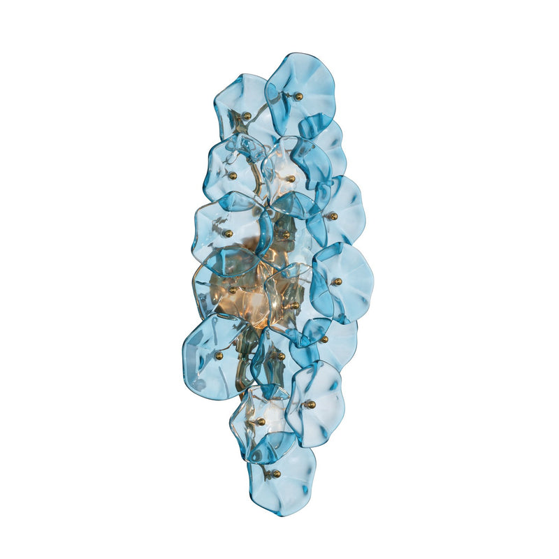 Crystorama ESM-4001-AG-BL Four Light Wall Sconce, Aged Brass