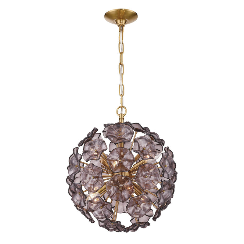 Crystorama ESM-4005-AG-SM Six Light Chandelier, Aged Brass