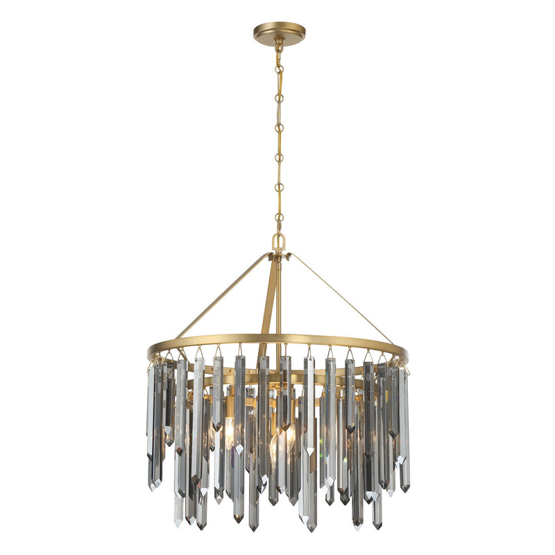 Crystorama GEM-7004-MG-SS Seven Light Chandelier, Modern Gold