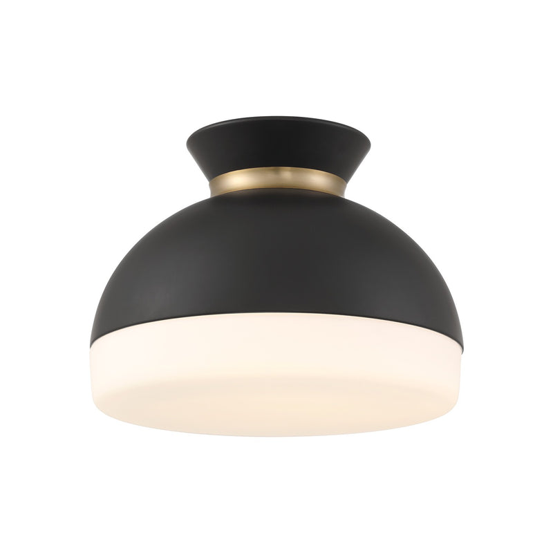 Crystorama GID-4003-MK-VG Two Light Flush Mount, Matte Black + Vibrant Gold