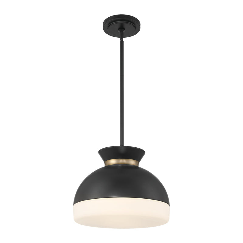 Crystorama GID-4015-MK-VG Two Light Pendant, Matte Black + Vibrant Gold