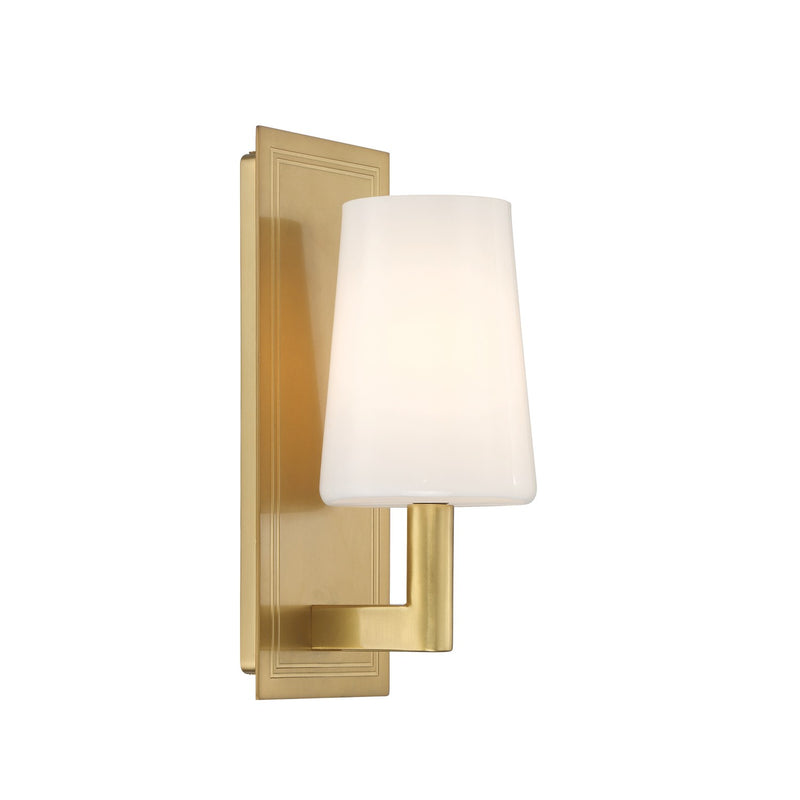 Crystorama HGN-3901-AG One Light Wall Sconce, Aged Brass