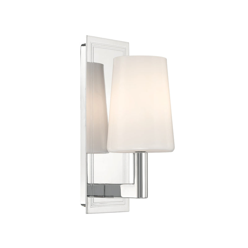 Crystorama HGN-3901-CH One Light Wall Sconce, Polished Chrome