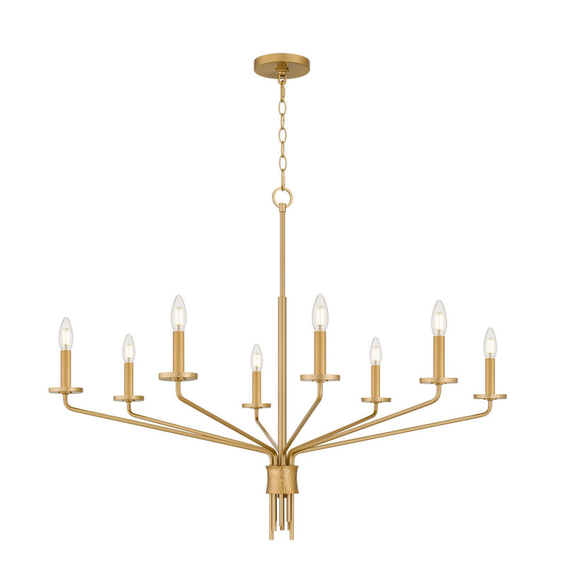 Quoizel ALEX5040BRG Eight Light Chandelier, Brushed Gold