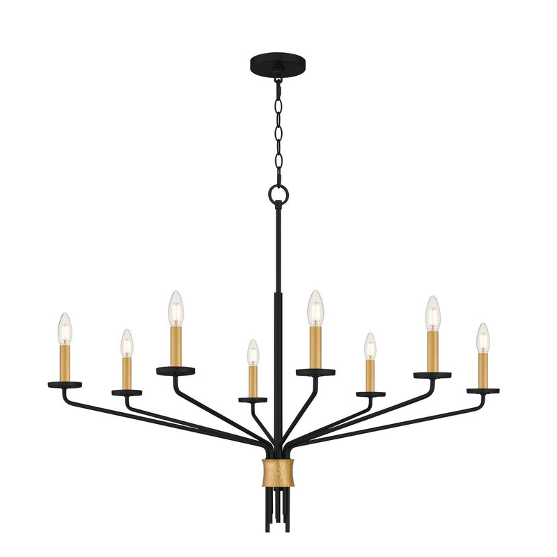 Quoizel ALEX5040MBK Eight Light Chandelier, Matte Black