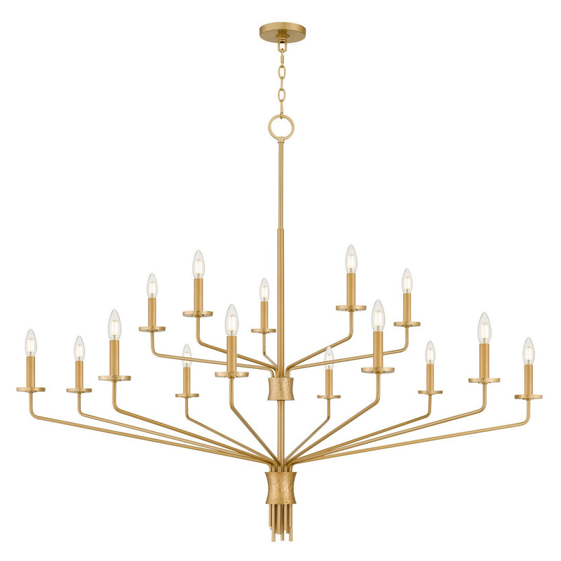 Quoizel ALEX5055BRG 15 Light Chandelier, Brushed Gold