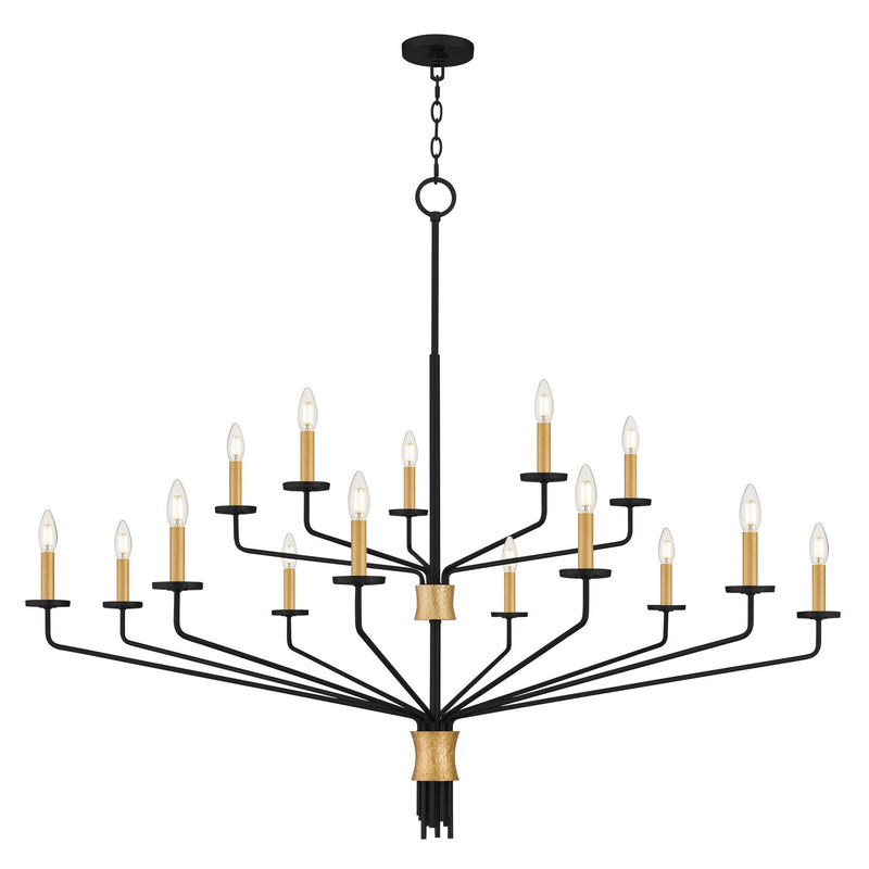 Quoizel ALEX5055MBK 15 Light Chandelier, Matte Black