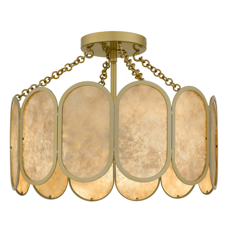 Quoizel AMAL1716LG Three Light Semi-Flush Mount, Light Gold
