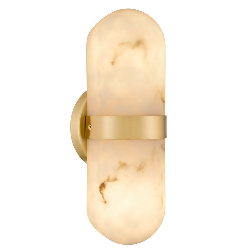 Quoizel BREE8704BRG Two Light Wall Sconce, Brushed Gold