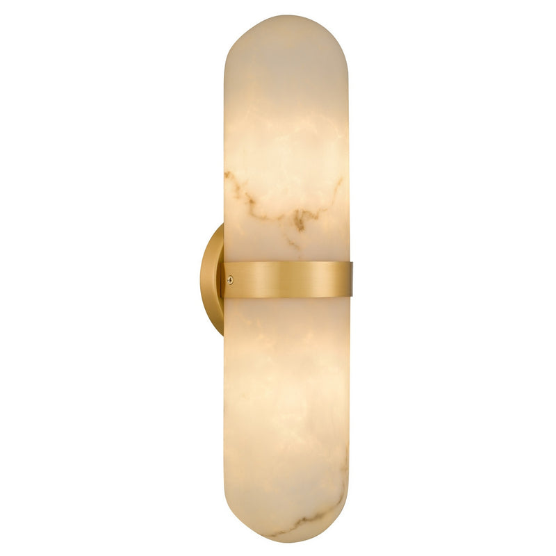 Quoizel BREE8804BRG Two Light Wall Sconce, Brushed Gold