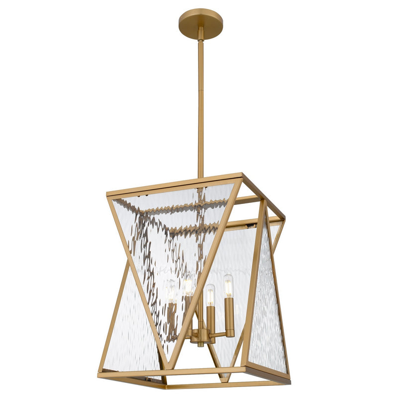 Quoizel CLO1814BWS Four Light Pendant, Brushed Weathered Brass