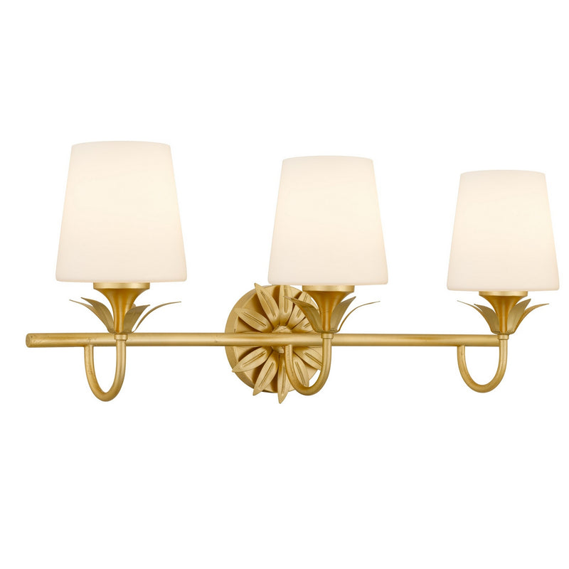 Quoizel DOT8624GFL Three Light Vanity, Gold Leaf