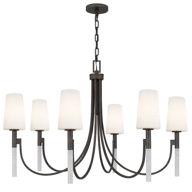 Quoizel ELOU5040IN Six Light Chandelier, Iron Gate