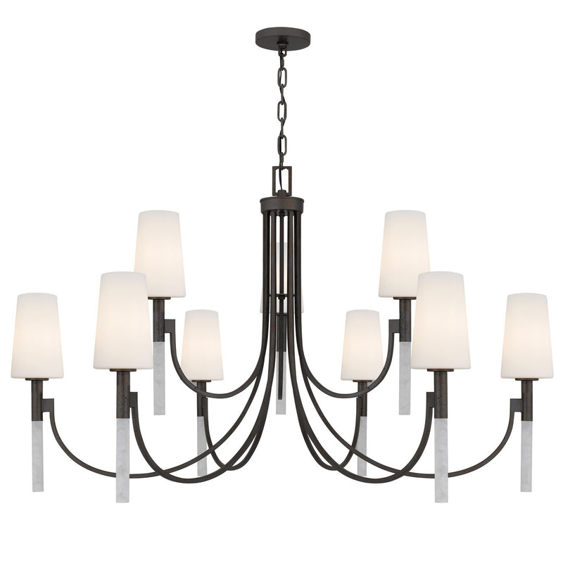 Quoizel ELOU5048IN Nine Light Chandelier, Iron Gate