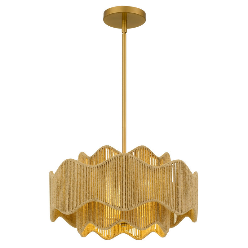 Quoizel EVA2818BRG Three Light Pendant, Brushed Gold