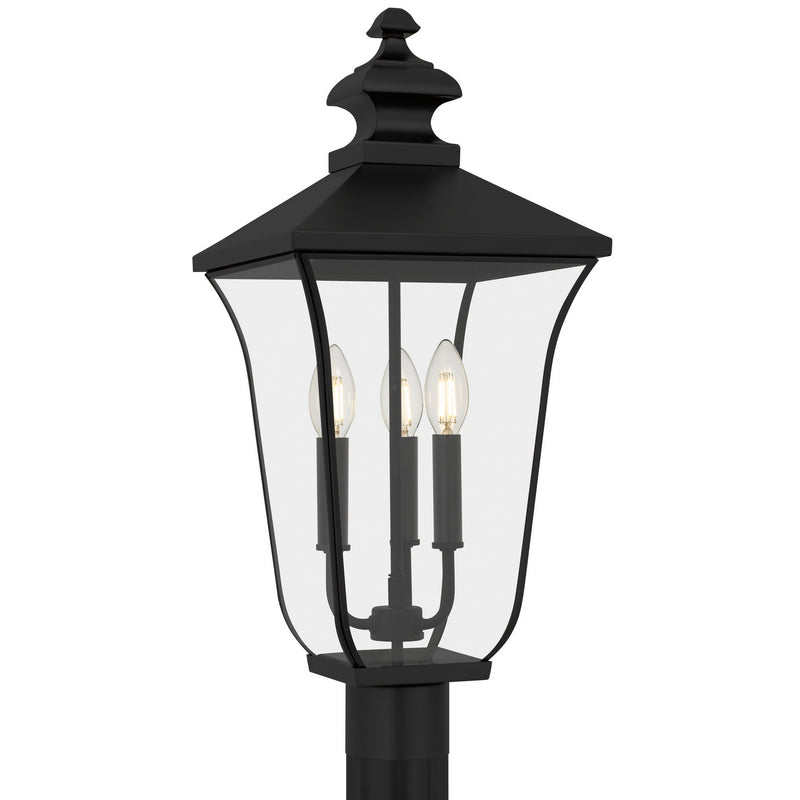 Quoizel FARL9010MBK Three Light Outdoor Post Lantern, Matte Black