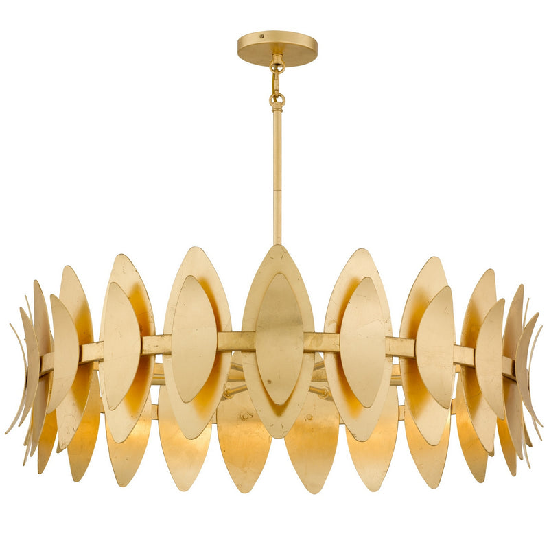 Quoizel HAY2837GFL Six Light Pendant, Gold Leaf