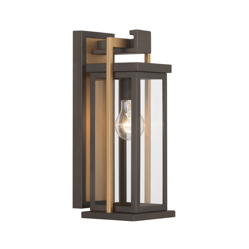 Crystorama LDL-901-TZ-TG One Light Outdoor Wall Sconce, Twilight Bronze + Textured Gold