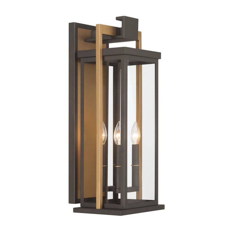 Crystorama LDL-904-TZ-TG Four Light Outdoor Wall Sconce, Twilight Bronze + Textured Gold