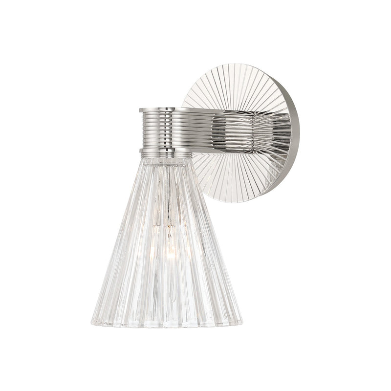 Crystorama LOT-701-PN One Light Wall Sconce, Polished Nickel