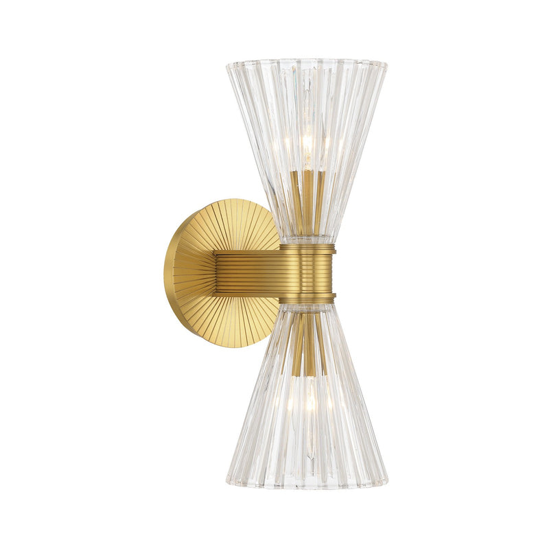 Crystorama LOT-702-LG Two Light Wall Sconce, Luxe Gold