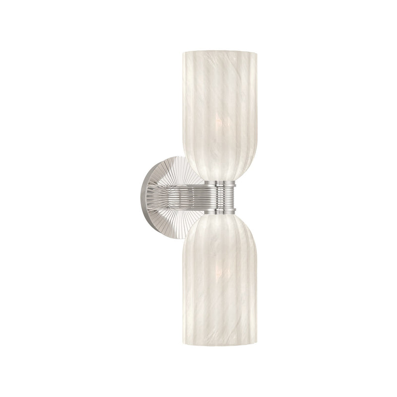 Crystorama LOT-712-PN Two Light Wall Sconce, Polished Nickel