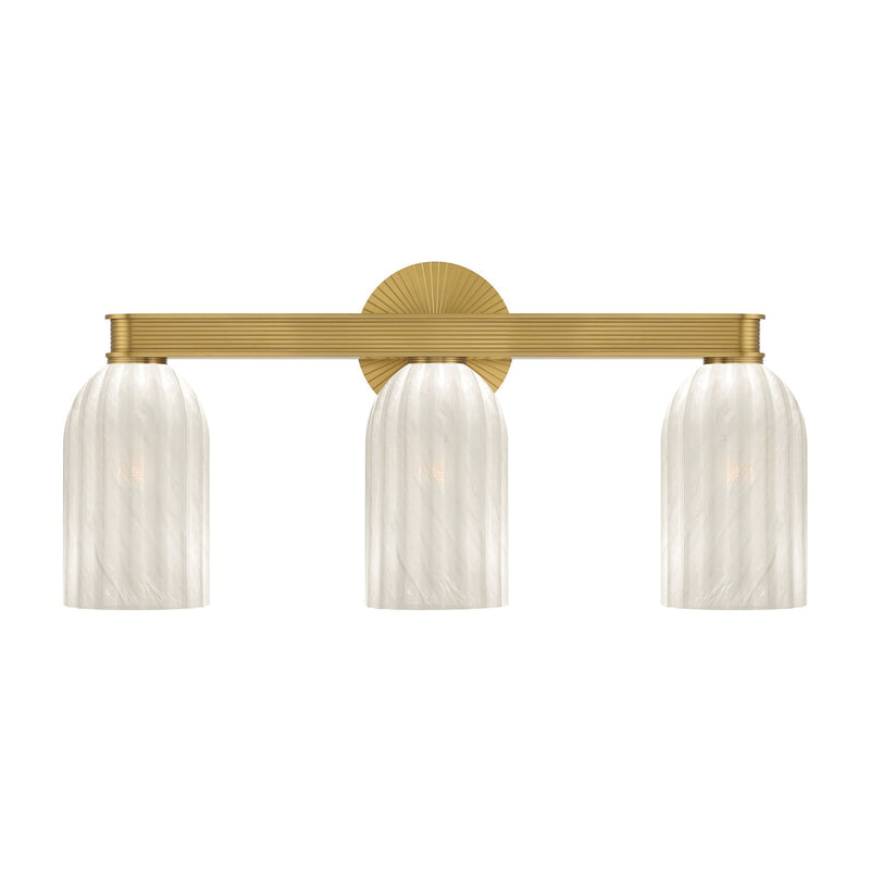Crystorama LOT-713-LG Three Light Bath, Luxe Gold