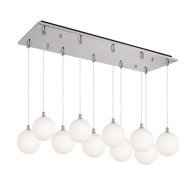 Kuzco Lighting MP3106CHOP-10 LED Pendant, Chrome/Opal Glass