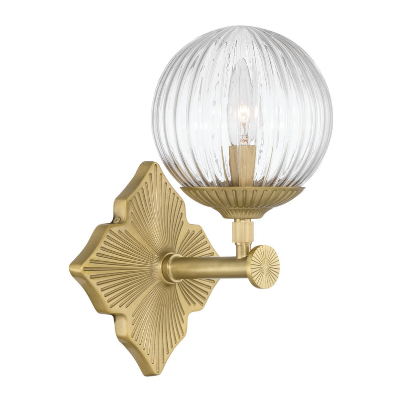 Crystorama ORY-1001-AG-CL One Light Wall Sconce, Aged Brass