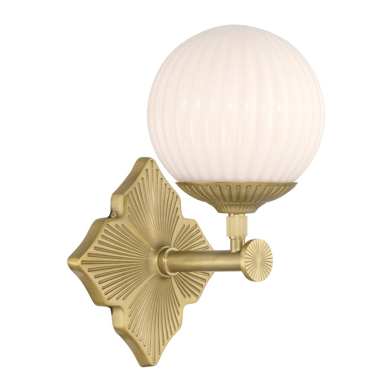 Crystorama ORY-1001-AG-WH One Light Wall Sconce, Aged Brass