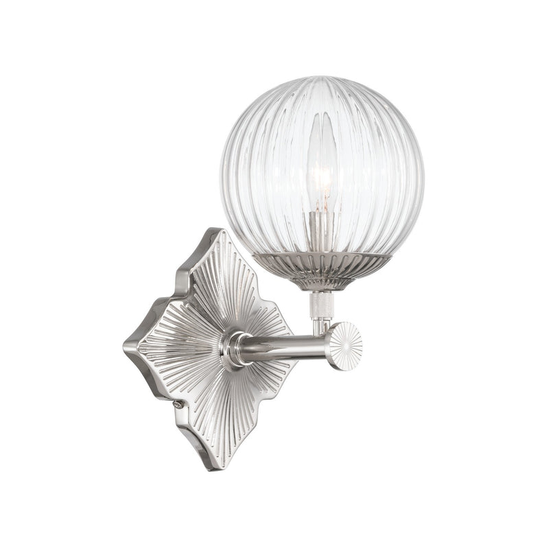 Crystorama ORY-1001-PN-CL One Light Wall Sconce, Polished Nickel
