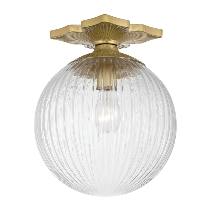 Crystorama ORY-1003-AG-CL One Light Semi Flush Mount, Aged Brass