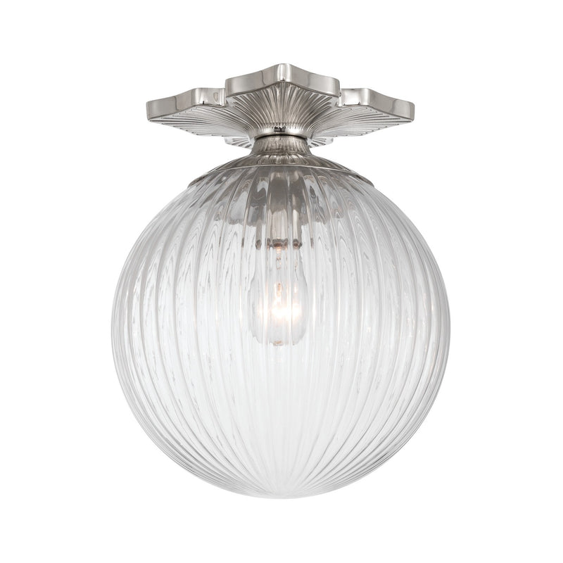 Crystorama ORY-1003-PN-CL One Light Semi Flush Mount, Polished Nickel