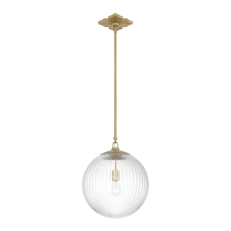 Crystorama ORY-1007-AG-CL One Light Pendant, Aged Brass