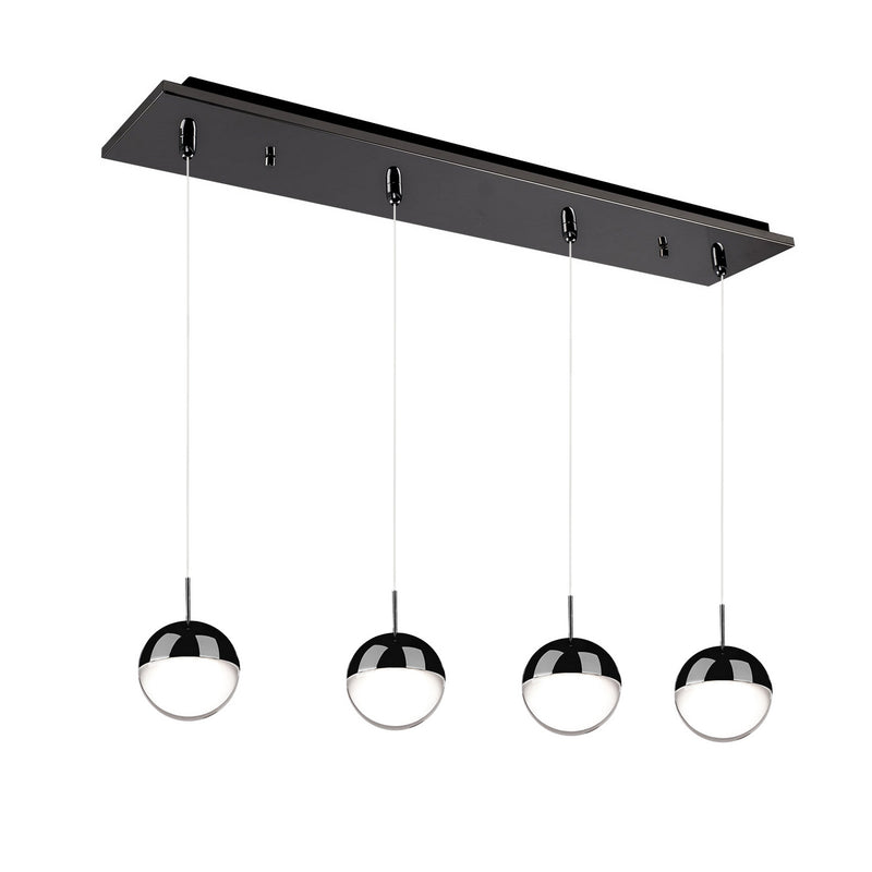 Kuzco Lighting MP402801BC-04 LED Pendant, Black Chrome